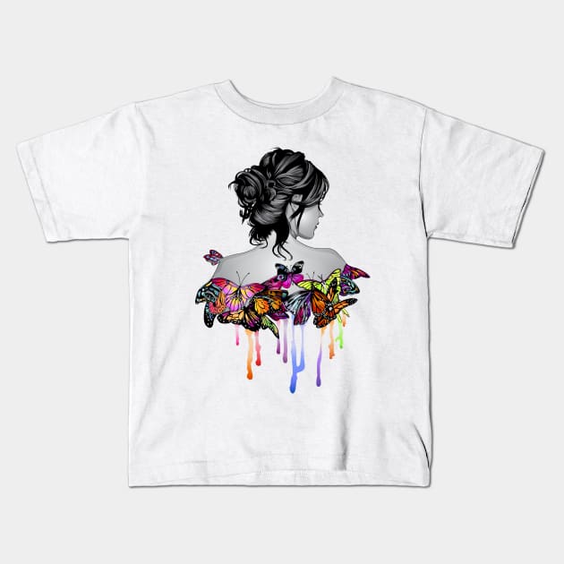 butterflies soul Kids T-Shirt by Mako Design 